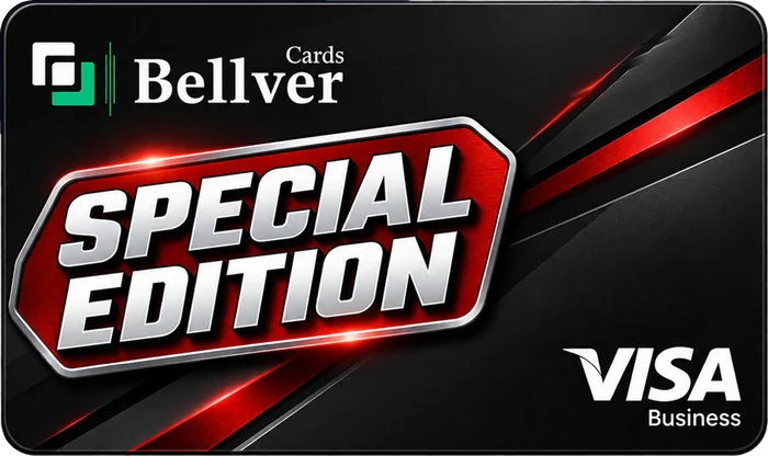 Bellver Card Special Edition, black Visa Business card with red stripes